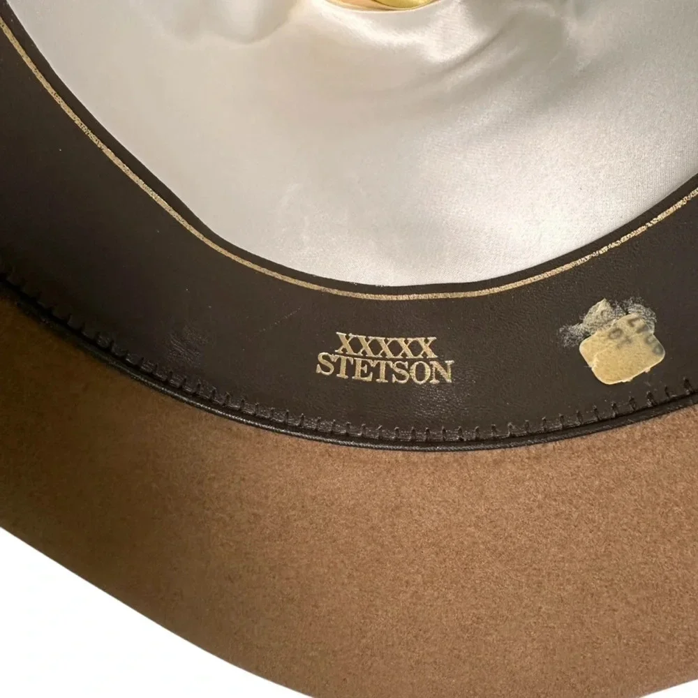Vintage Stetson 7 3/8 5X Brown Cowboy Hat - Picture 3 of 16